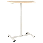 Scrivania mobile regolabile manualmente per laptop ufficio moderno 65 x 48 cm Struttura in acciaio marrone chiaro e bianco