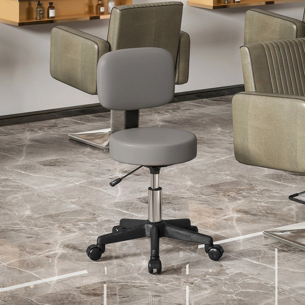 Sgabello da lavoro ergonomico con rotelle ¨C Xylo ¨C grigio regolabile
