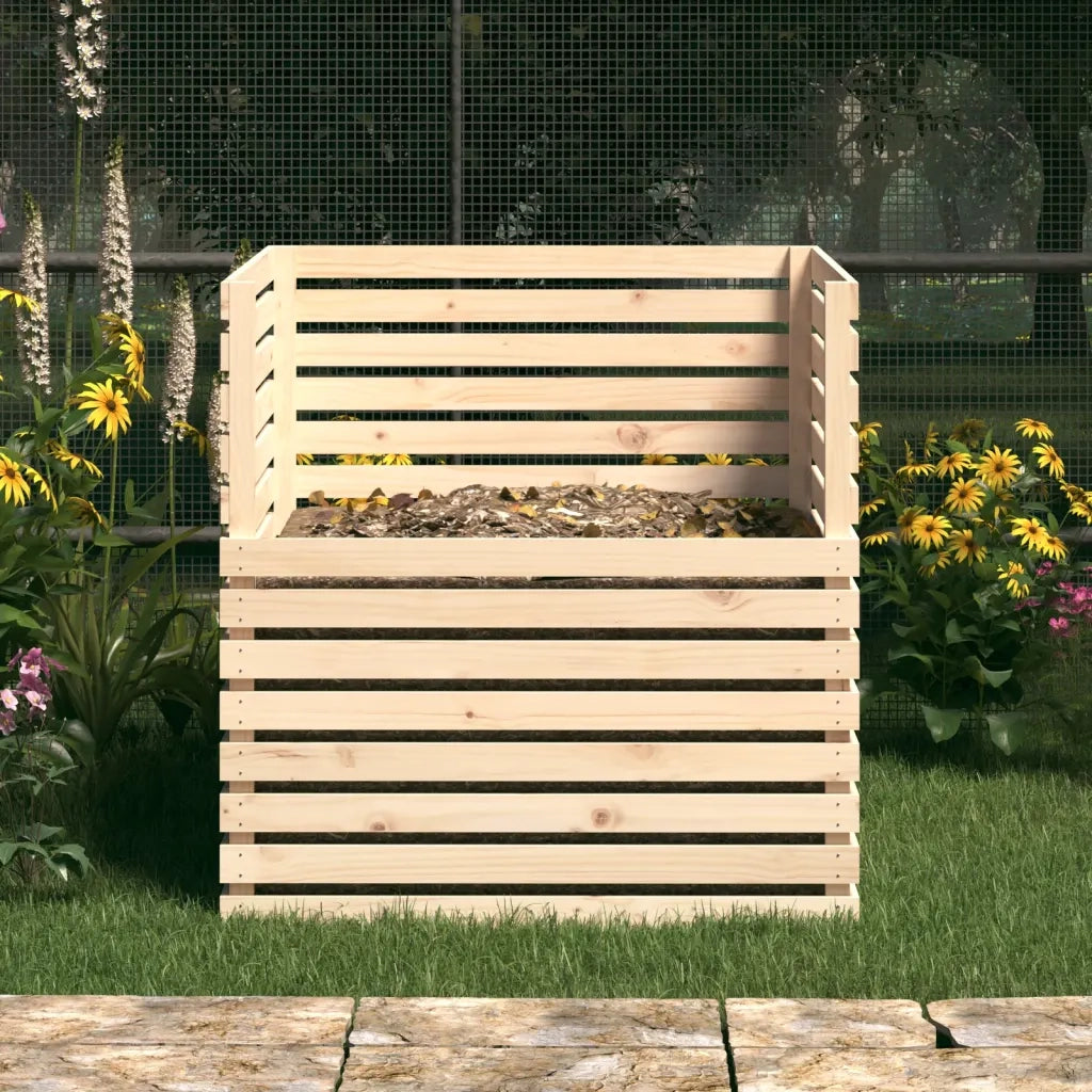 Compostiera 100x100x102 cm in Legno Massello di Pino 822192