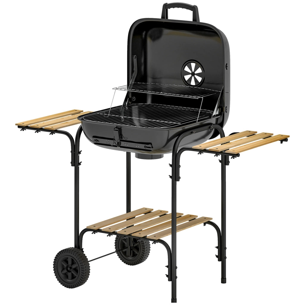Grill Wagon Barbecue Carbone ¨C zephmum ¨C 98x54x91 cm Nero Acciaio