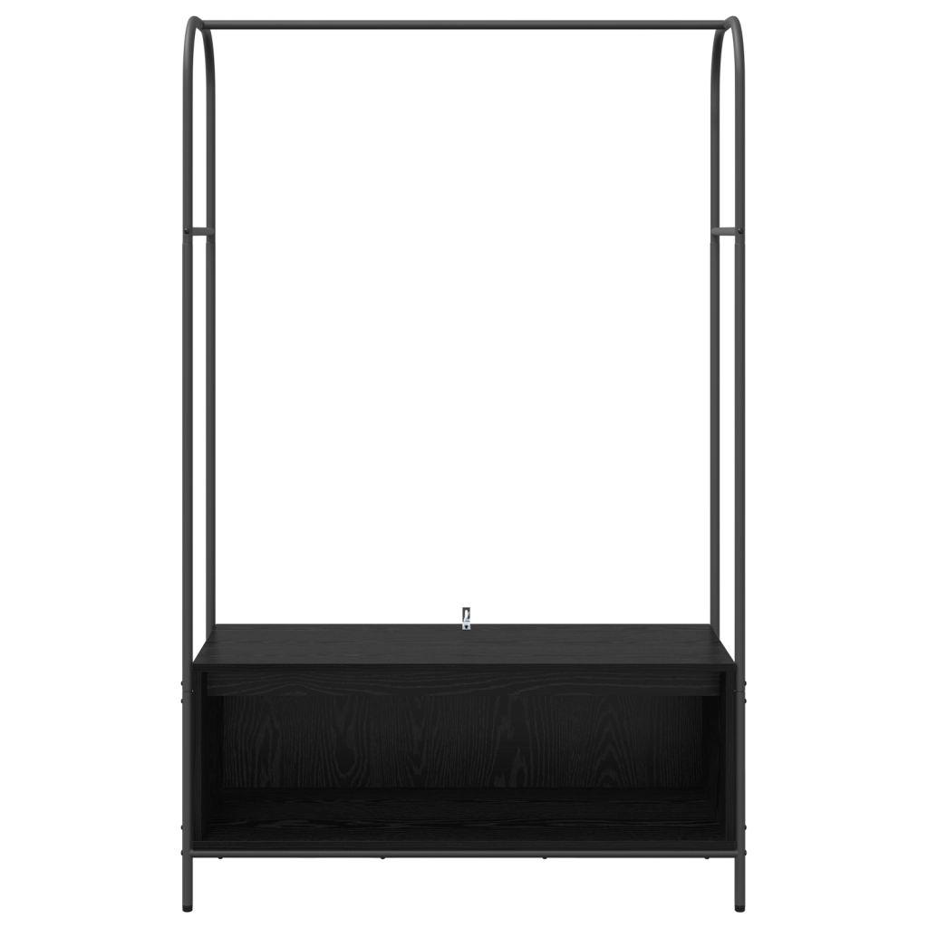 Attaccapanni con mensole Rovere Nero 100x44x160 cm
