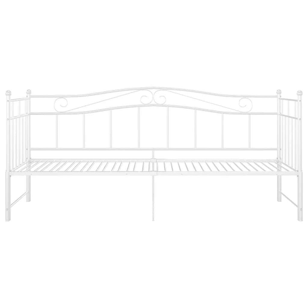 Telaio Divano Letto Estraibile Bianco in Metallo 90x200 cm 324783