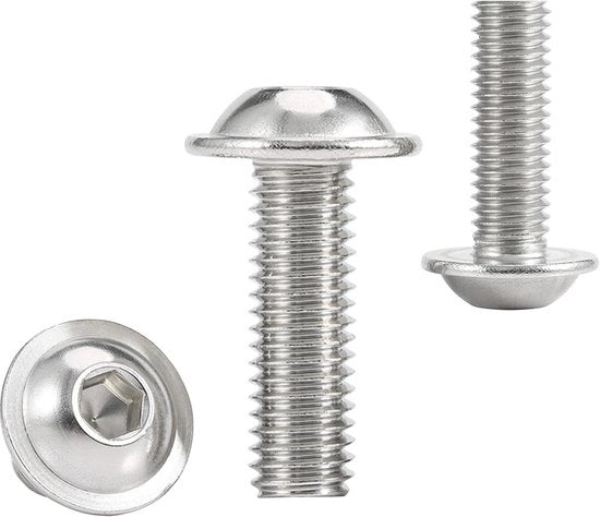 Viti a flangia interna in acciaio inossidabile, viti a testa piatta, viti a filo completo, M5 x 12