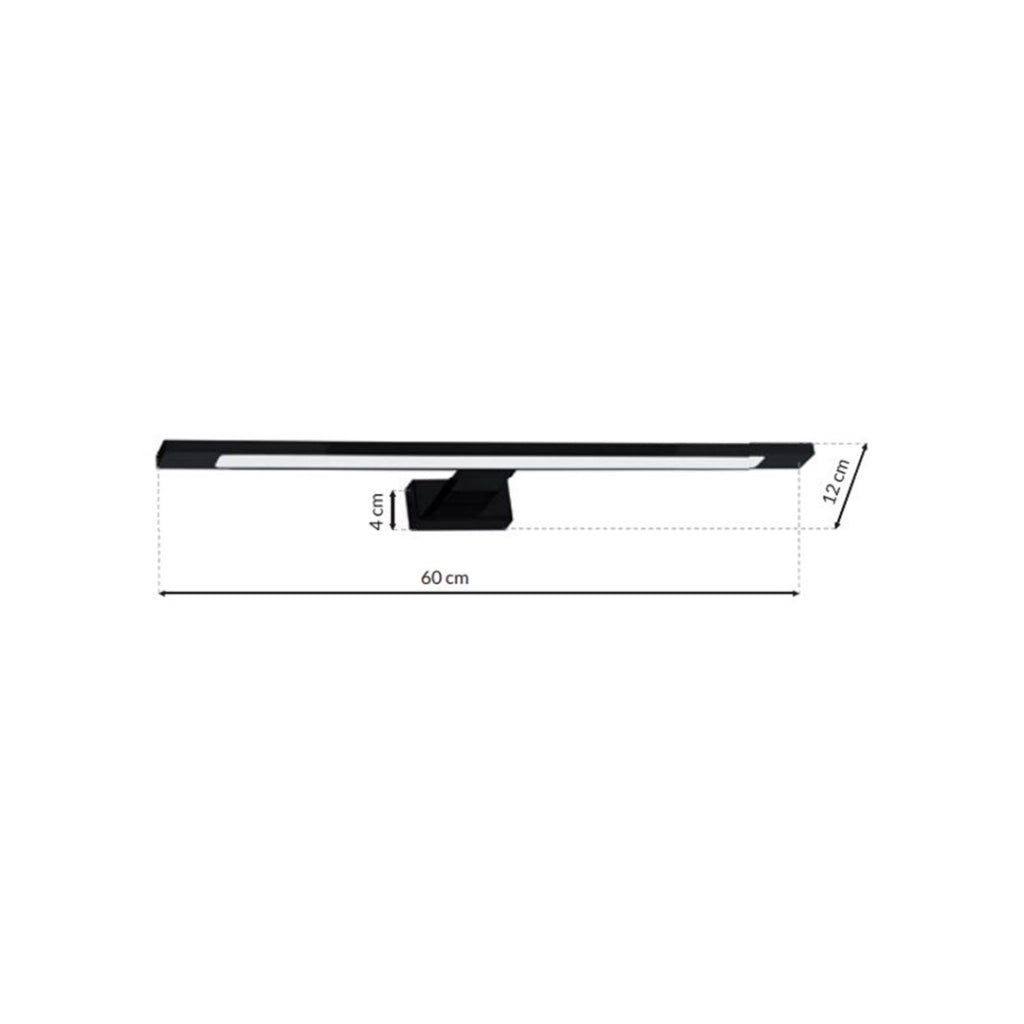 Applique LED bagno Milagro SHINE nera 12W 4000K IP44