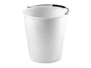 SECCHIO CASALINGO IN POLIETILENE BIANCO- - cm.30x30 lt.12 - 5 pezzi STEFANPLAST