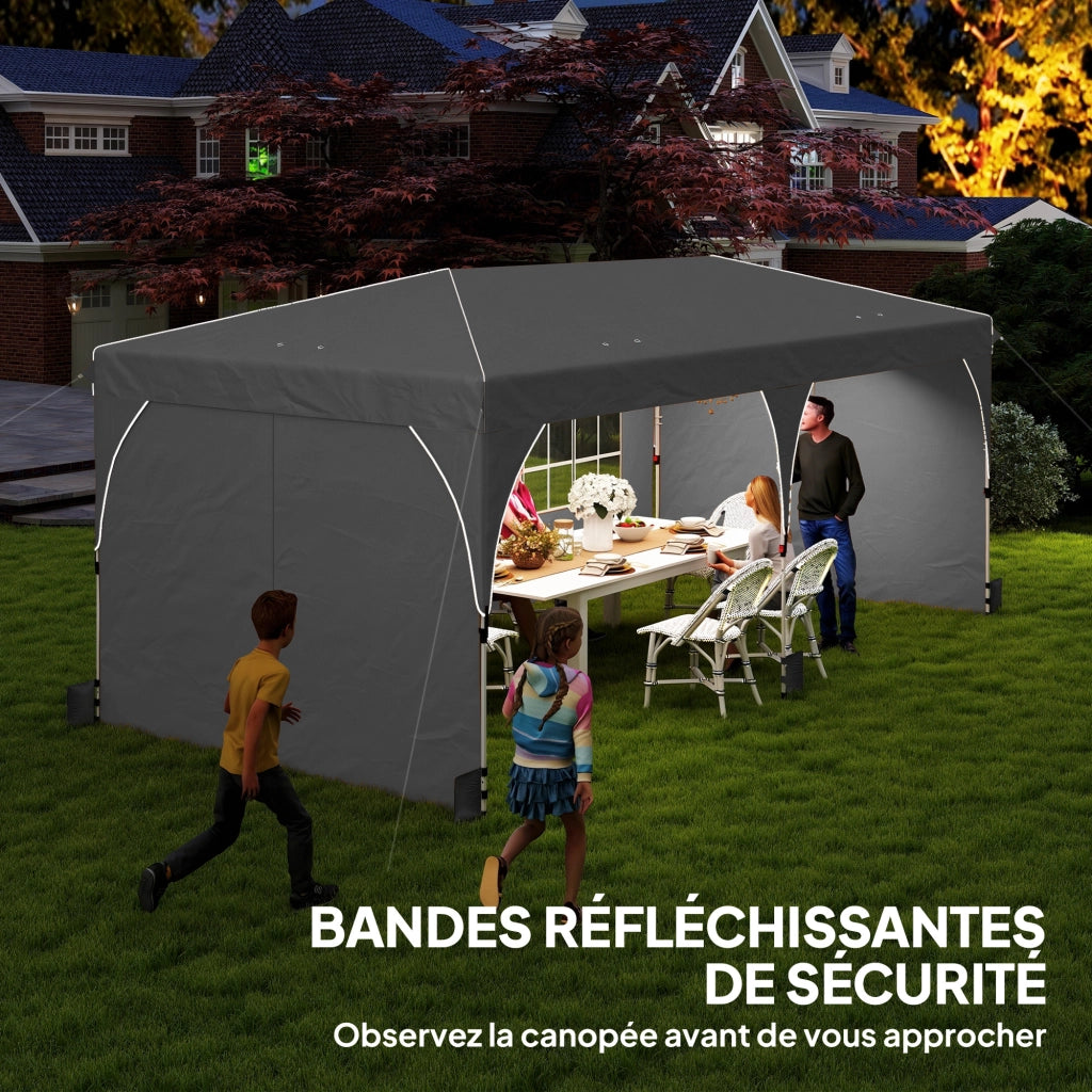 Tendone da giardino 3x6m pieghevole regolabile impermeabile UV50+ ¨C Zephmum ¨C Grigio