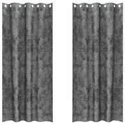 Tende in Velluto con tende 2 pz Grigio 245 x 140 cm Velluto