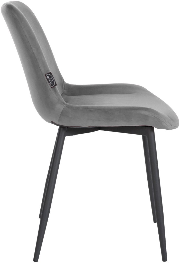 Sedia da pranzo Victoria Velvet Cover grigio
