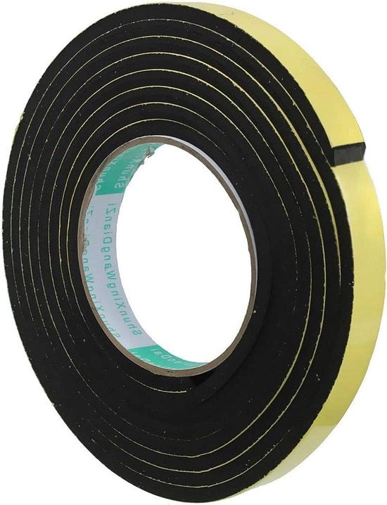 Tape di schiuma EVA unilaterale strisce di schiuma autoadesiva impermeabili per isolamento delle porte e delle finestre schiuma sigillante con alta densità 12 mm (B) x 3 mm (T) x 5 m (L)