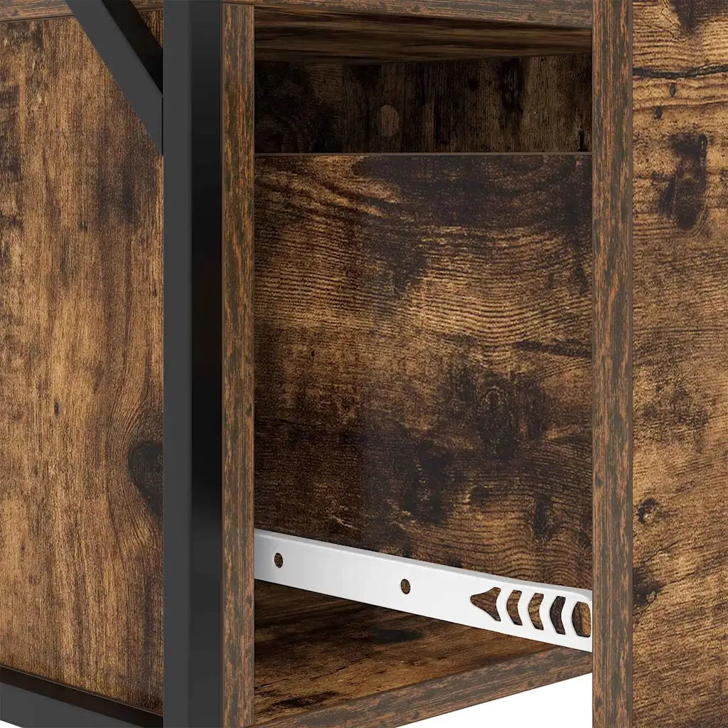 Comodino | Armadio da Notte | Mobiletto da notte Rovere fum¨¦ 40 x 31 x 60 cm Legno multistrato