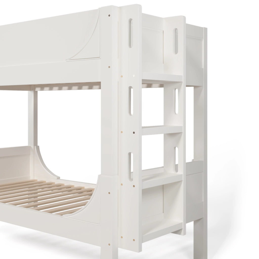 LETTO a castello separabile 90x200 cm bianco legno e metallo con scala reversibile