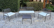 Salotto Set Posada 4 pz in Acciaio Marrone con Cuscini Ecrù – Arredo Esterno