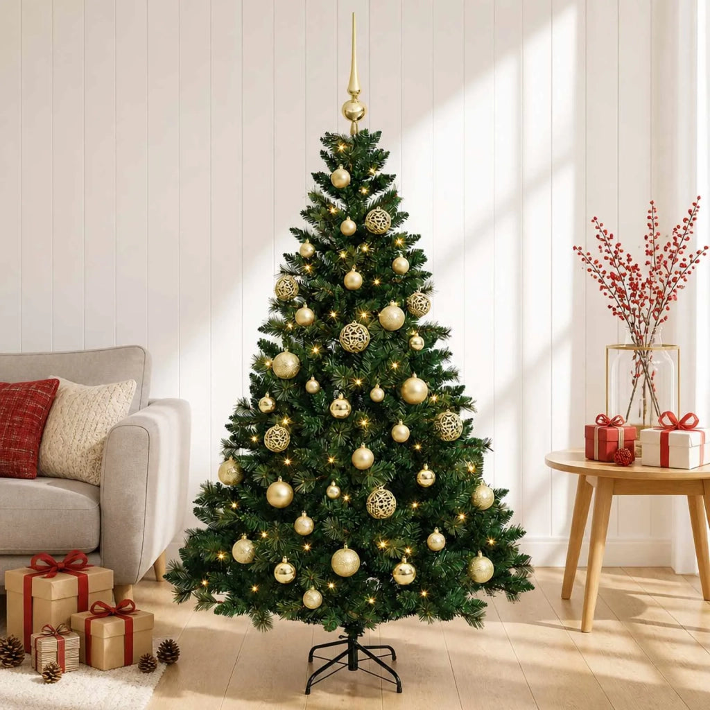Albero di Natale Artificiale con Palline 120 cm 150 LED 3465673