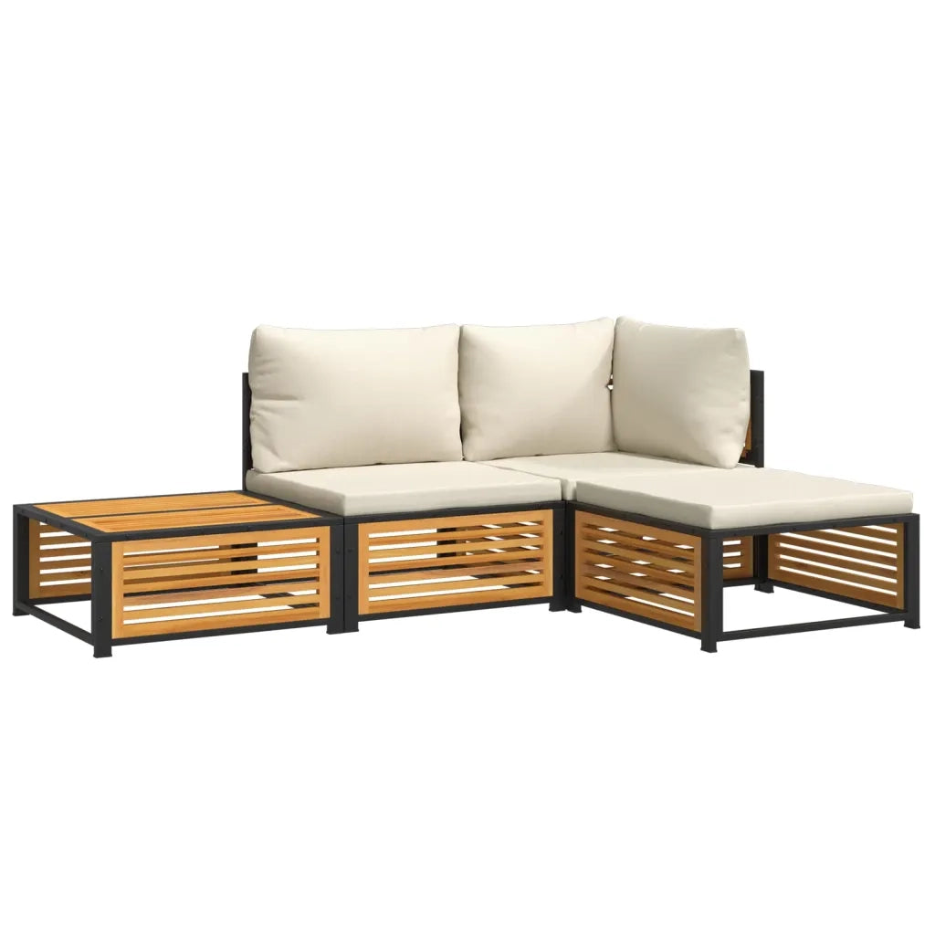 Set Divani da Giardino 4pz con Cuscini Legno Massello di Acacia 3214906