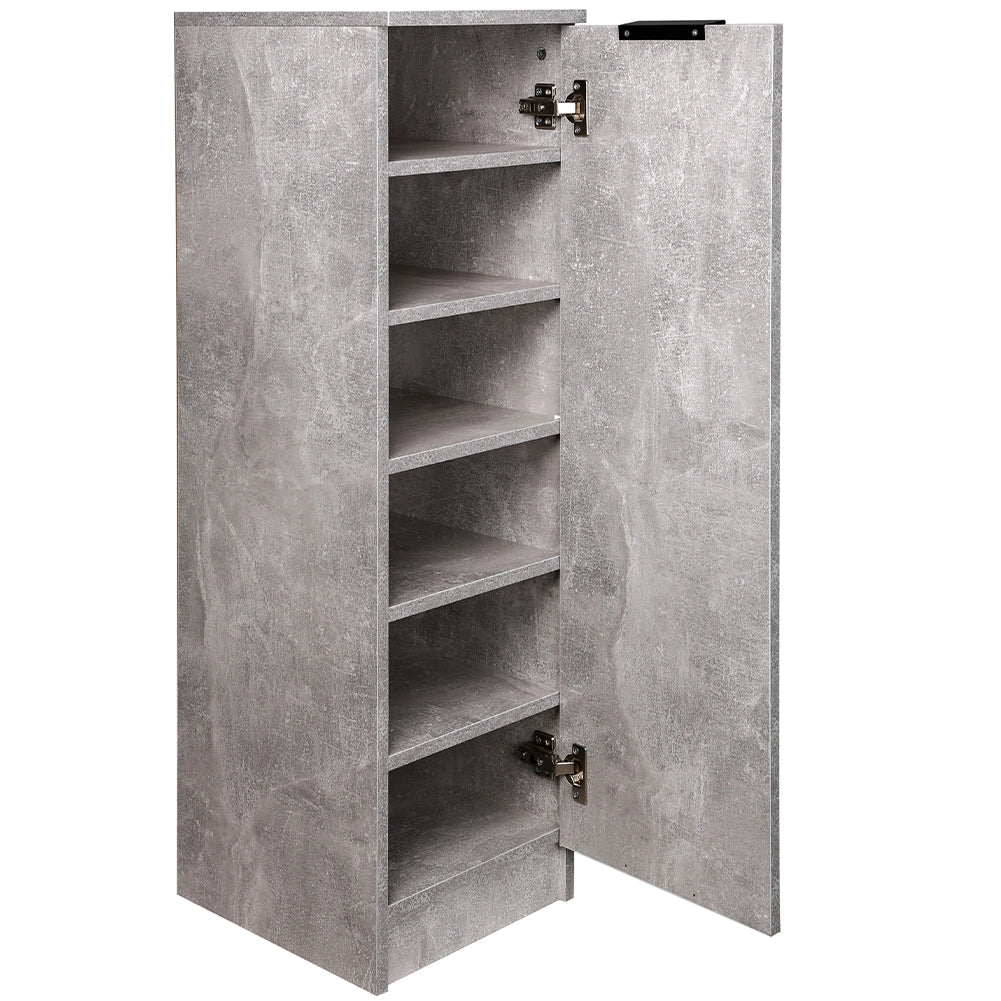 Mobile Scarpiera 6 Ripiani in Legno MDF 30x35 H 100 cm Multiuso Cemento Moderno