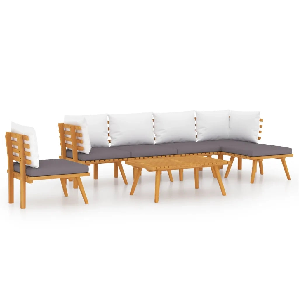 Set Divani da Giardino 7 pz con Cuscini in Massello di Acacia cod mxl 38192