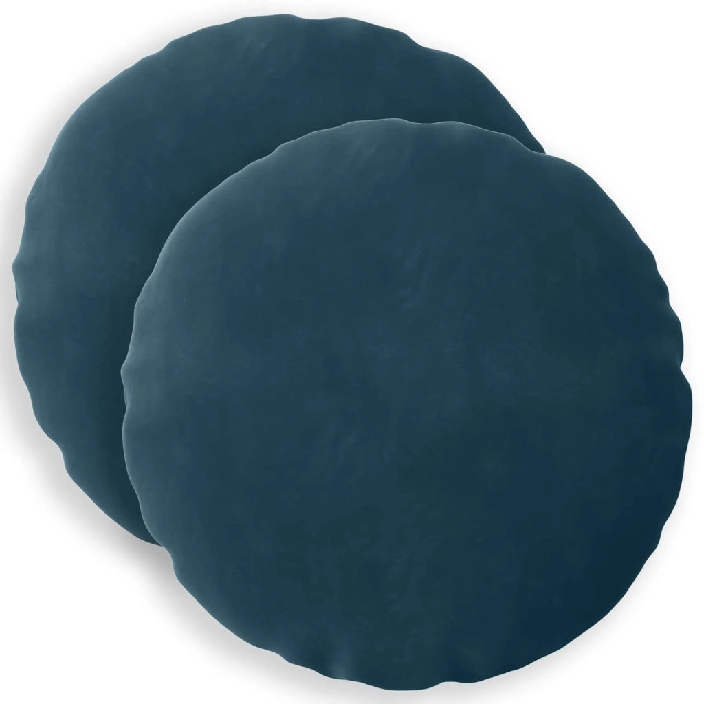 Cuscino con cuscino HEERLEN 2 pz Blu Velluto 929337