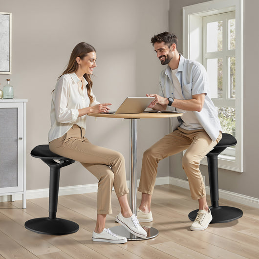 Sgabello sit stand nero, sgabello girevole regolabile in altezza fino a 70 cm, max 100 kg, sgabello ergonomico per casa, ufficio, officina