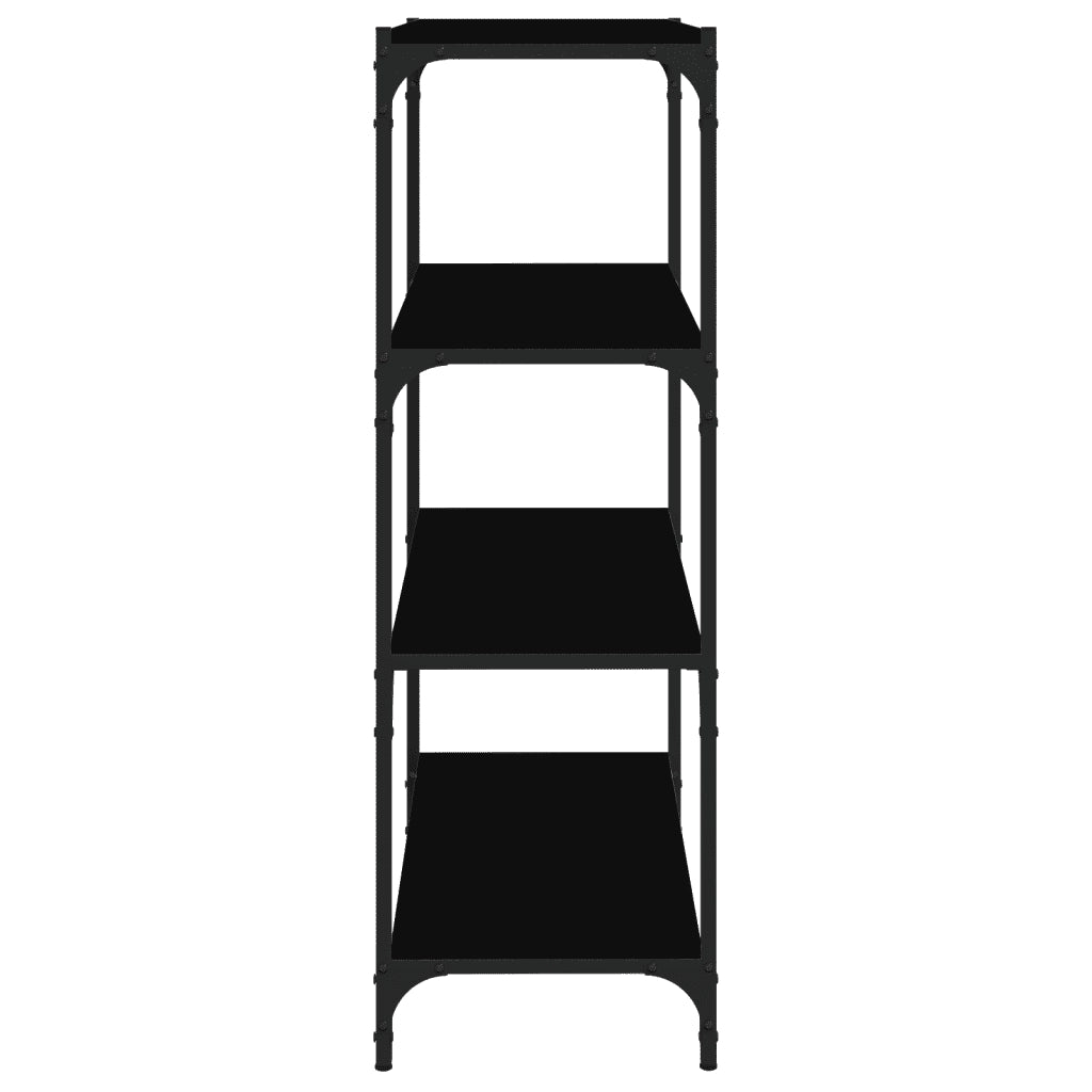 Mobile Porta Libri Nero 60x33x100cm Legno Multistrato e Acciaio 819327