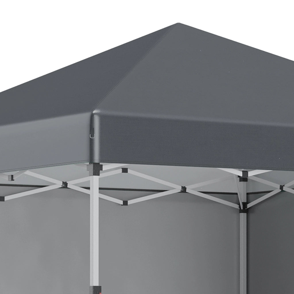 Gazebo 2.97 x 2.97 m con pareti laterali tenda da campeggio protettiva UV tenda con sacco di sabbia acciaio grigio scuro per giardino e terrazza