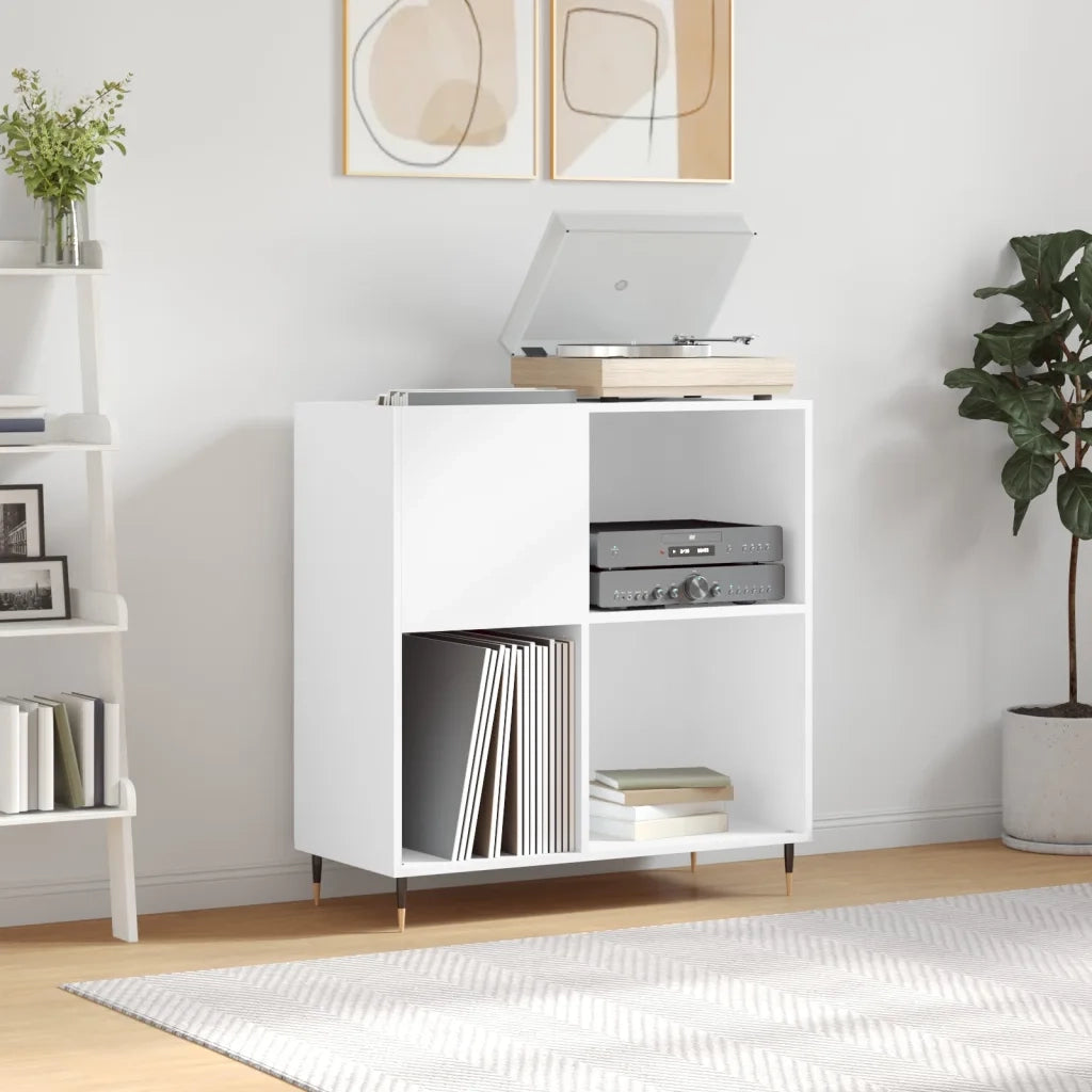 Mobile Porta Dischi Bianco 84,5x38x89 cm in Legno Multistrato CFW2853476