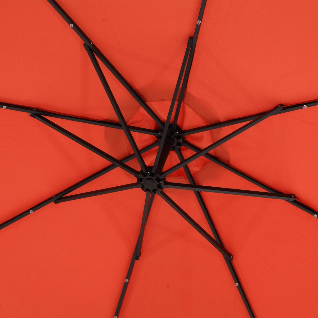 Ombrello da esterno a doppia faccia 14.8 piedi rettangolare grande con manovella arancione senza base