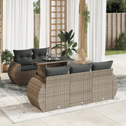 Set Divano da Giardino 6 pz con Cuscini Grigio in Polyrattan 3326571