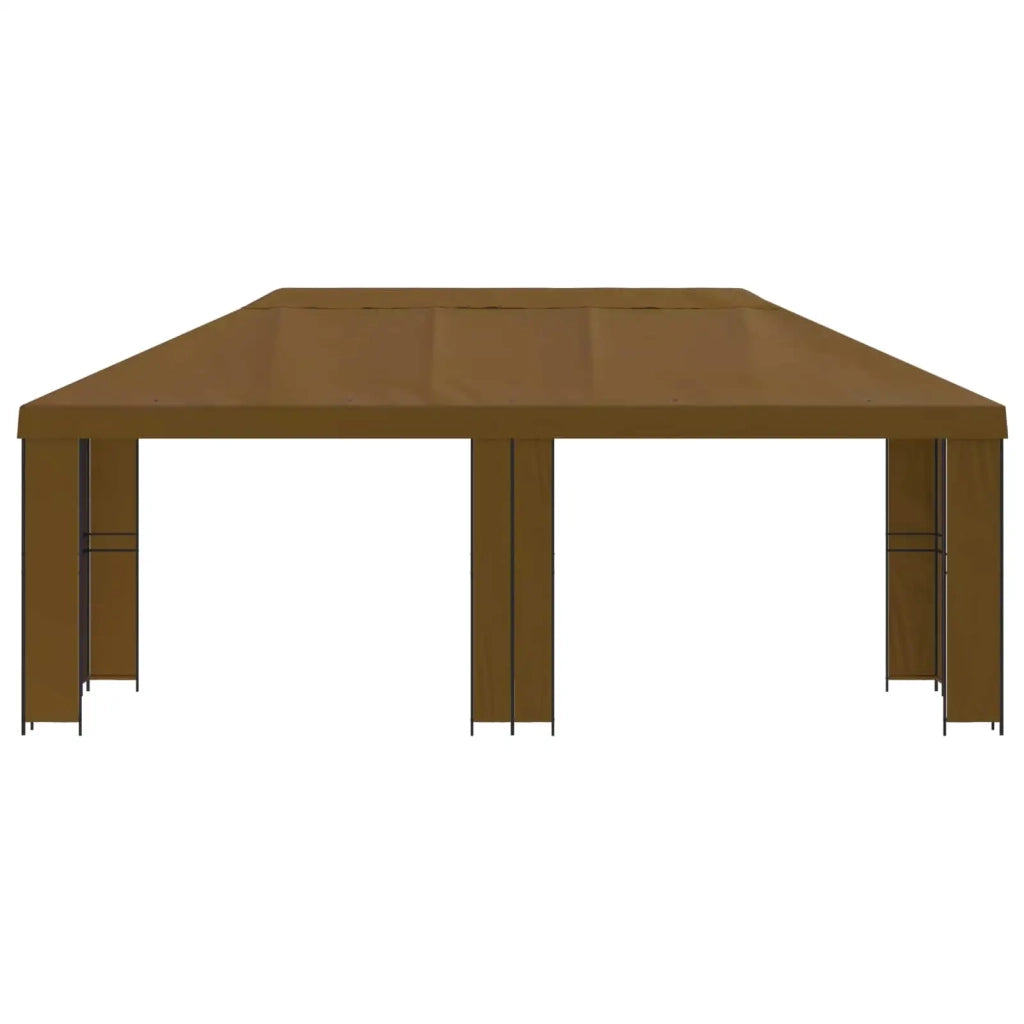 Gazebo da giardino 6 x 3 m Tortora Poliestere e Acciaio 190 3376012