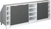 Set di mobili sottotetto Rion, Antracite-oro, 210 cm Set di 5 carcasse armadio profondità 60 cm, adatto per il salvaspazio sotto tetti spioventi