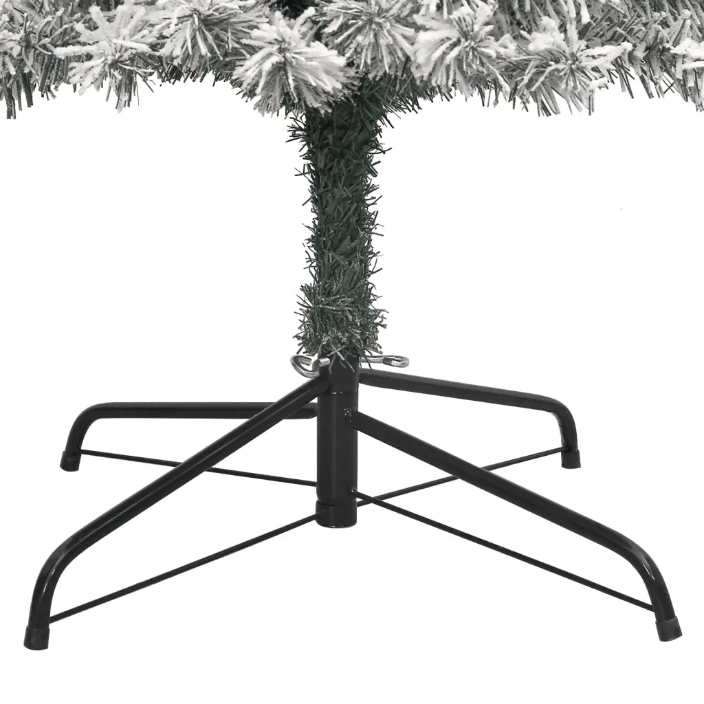 Albero di Natale Sottile-Decorazioni natalizie con Base e Neve Floccata 300 cm PVC