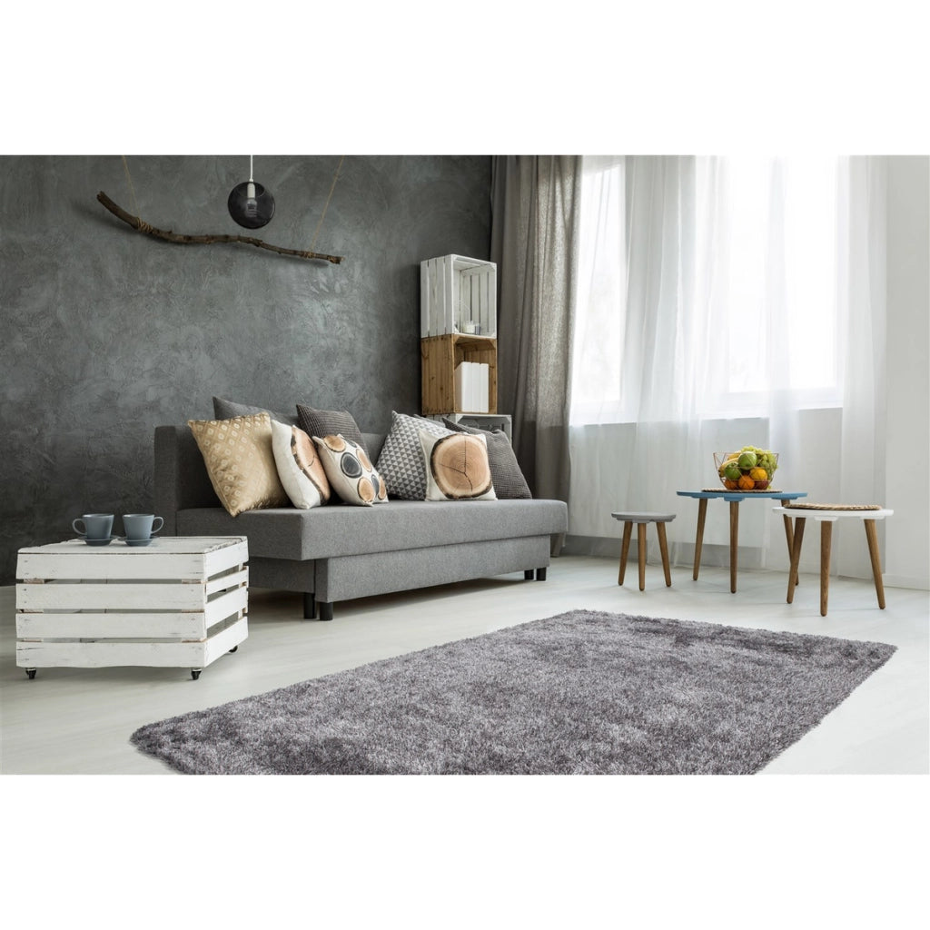 Tappeto Shaggy Diamond a Pelo Lungo Grigio Antracite