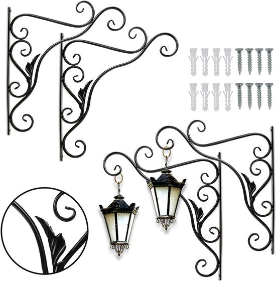 Set di Supporti per Piante a 4 Pezzi - Metallico - Supporto per Vaso di Piante