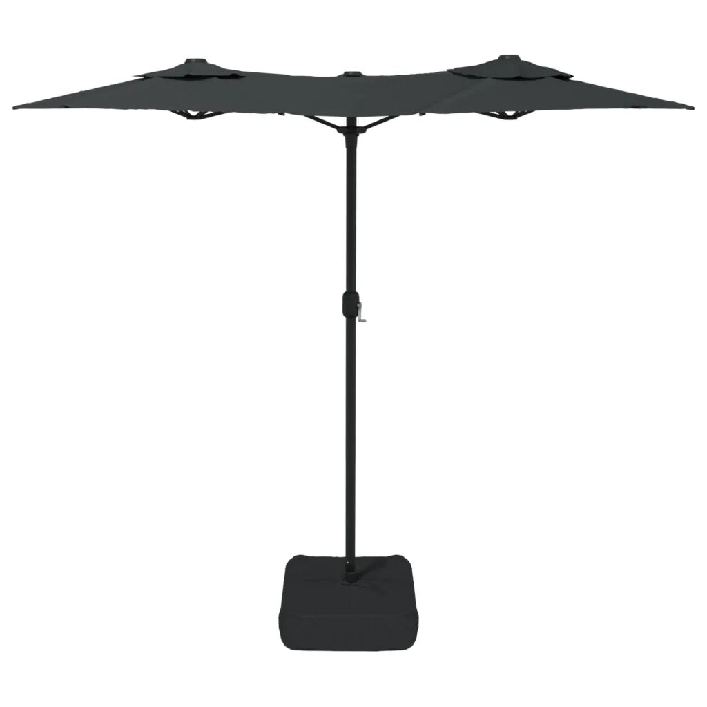 Ombrellone a Doppia Testa con LED Antracite 316x145 cm 362971