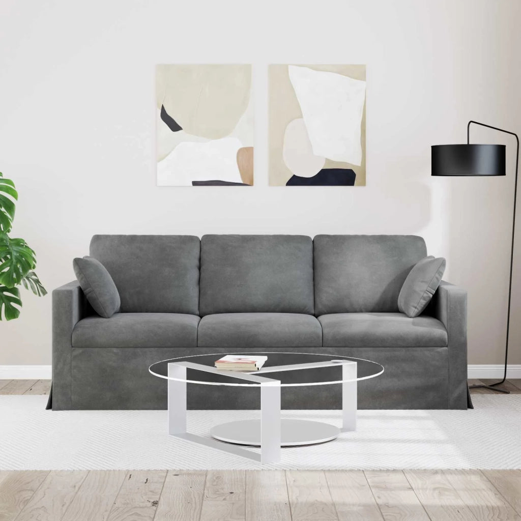 Divano Grigio scuro 198 x 78 x 80 cm Velluto