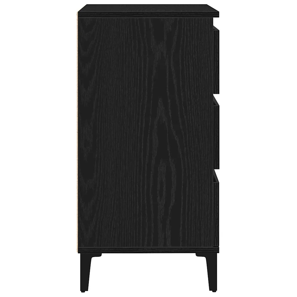 Credenza Rovere Nero 60 x 35 x 70 cm Legno multistrato 862596