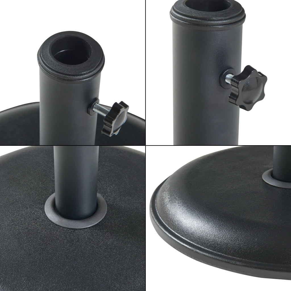Base per ombrellone da giardino cemento 45 x 5 cm nero 03_0010250