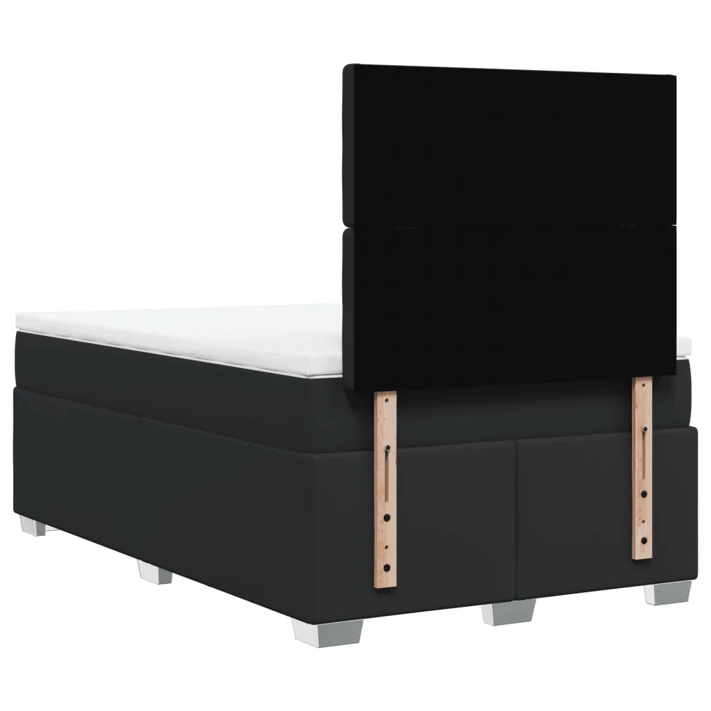 Giroletto a Molle con Materasso Nero 120x190 cm in Similpelle