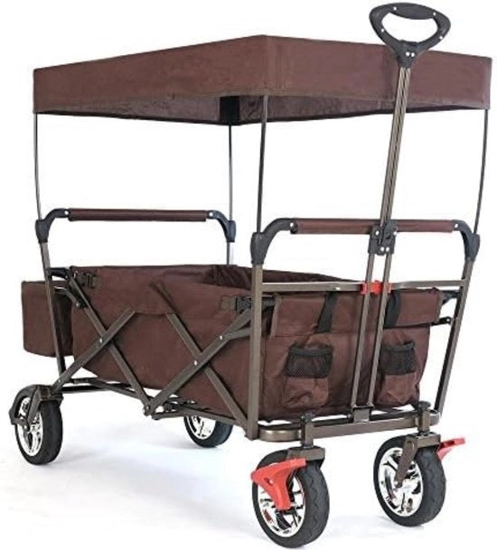 Carrello per bambini - Carrello con maniglia per spingere - Marrone