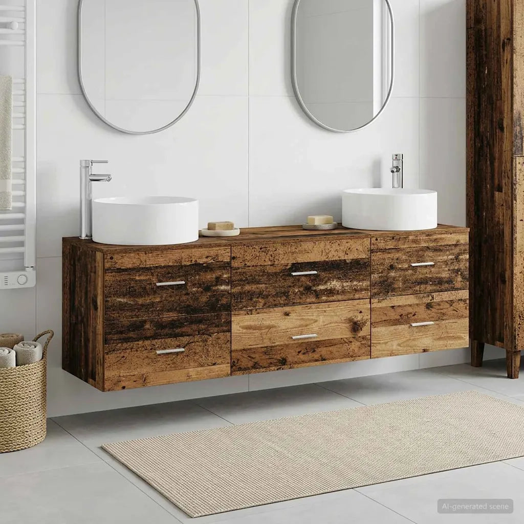 Set di mobili per il bagno 3 pz Legno antico 3405945