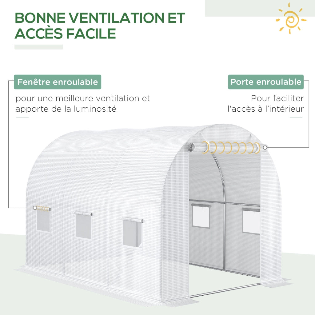 Tenda da Serra 6 m2 ¨C zephmum ¨C 6 Finestre + Porta Avvolgibile, Bianco