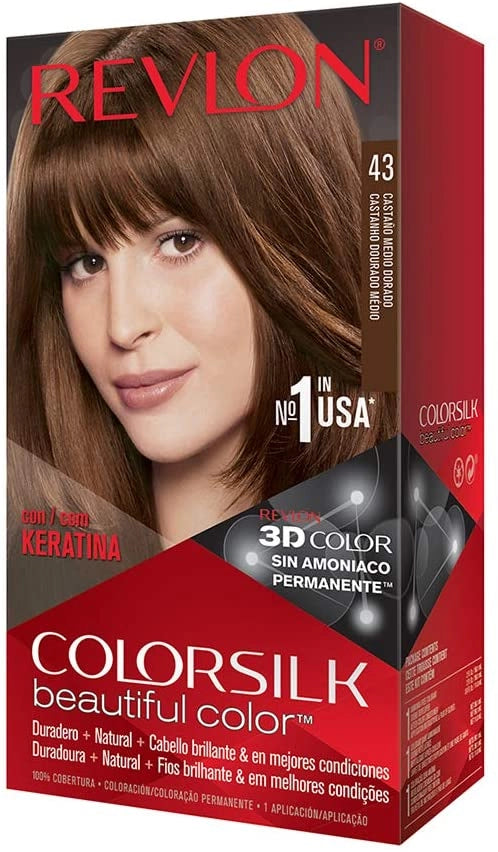REVLON COLORAZIONE PERMANENTE COLORSILK N 43 MEDIUM GOLD BROWN