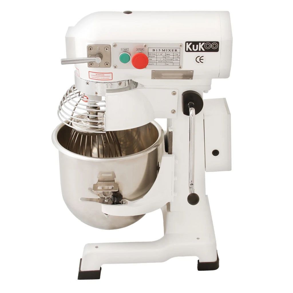 Robot da Cucina Multifunzione 15 Litri con Uncino a Spirale, Frusta e Sbattitore