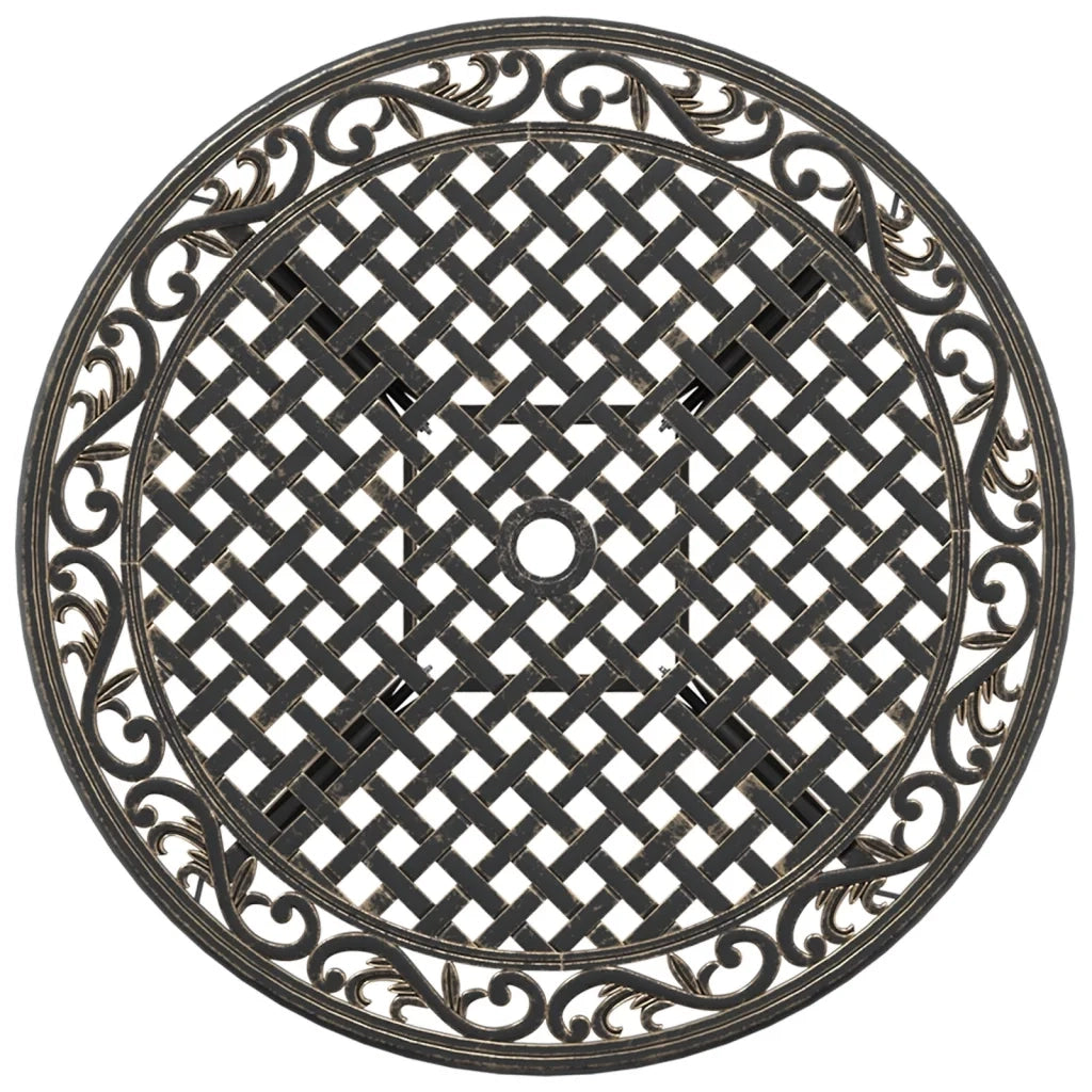 Tavolo da Giardino Bronzo Ã˜90x75 cm in Alluminio Pressofuso