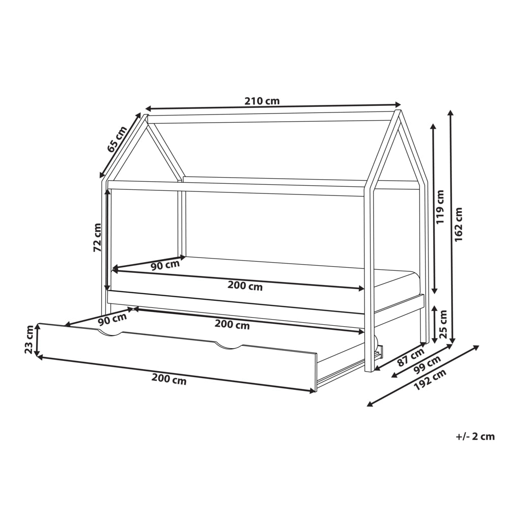 Letto a scomparsa della casa per bambini in legno di pino grigio UE misura singola 90 x 200 cm letto con base a doghe per la cameretta moderna dei bambini.
