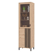 Mobile Espositore Senis, Vetrina 4 Ripiani, 54.5x40x192.5h cm Marrone Rovere Nodi