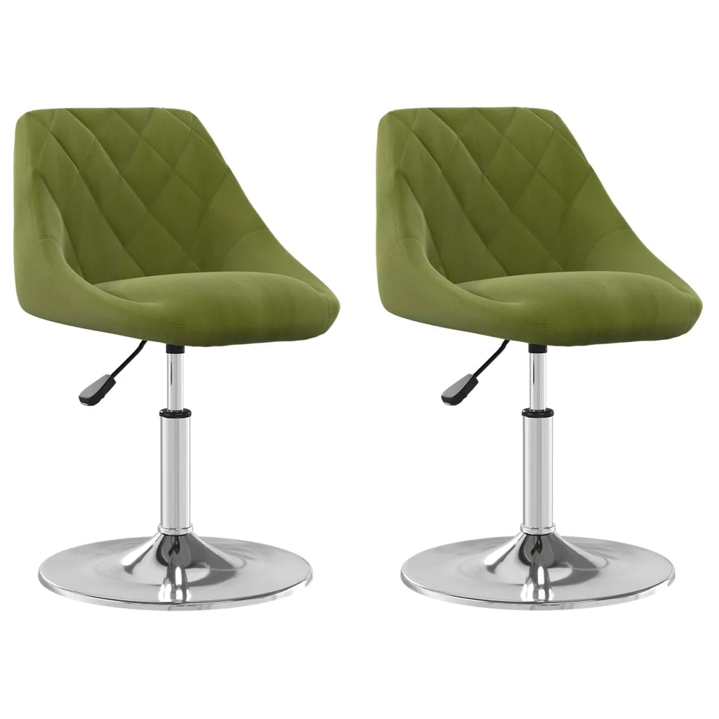 Sedie da Pranzo Girevoli 2 pz Verde Chiaro in Velluto 335285
