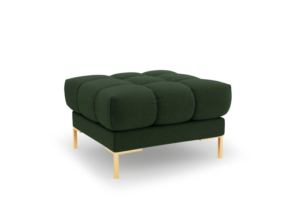 Cosmopolitan Design - Pouf "Bali" in tessuto strutturato verde scuro 