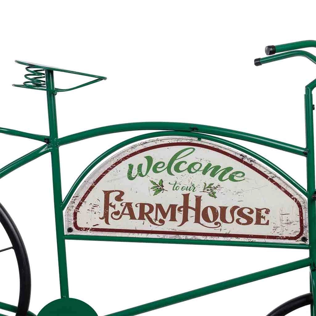 Bicicletta decorativa in metallo con due cestini 134x32x85h cm