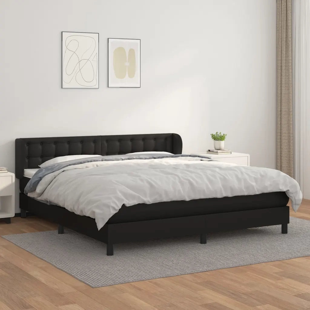 Giroletto a Molle con Materasso Nero 180x200 cm in Similpellecod mxl 74097
