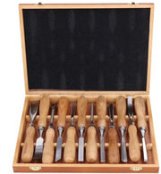 Set di Snidatutto in Legno 12 pezzi - Set di Lame per Snidatutto in Legno - Attrezzatura per Lavorazione del Legno - Manico Ergonomico - Lame CRV - Prodotto Duraturo e Resistente allo Sfregamento